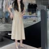 Vestido, Design de Fada de Verão, Estilo Suave, Mangas Bufantes, Saia Longa Plissada, Cintura que Rejuvenesce, Saia Pequena Chique, Fashion