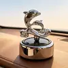 Difusor de Aroma para Carro a Energia Solar Golfinho Desodorizador Aromático Rotativo Automático Aroma Leve de Longa Duração Ornamento Deusa