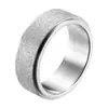 Anillo Sencillo Transfronterizo de Acero de Titanio para Hombre de 8 mm Anillo Giratorio Esmerilado de Acero Inoxidable Moda Personalizada Joyería de Comercio Exterior
