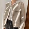 Abrigo de Lana de Doble Vista Estilo Chanel Fuera de Temporada para Mujer, Abrigo Corto de Lana para Petite y Estilo Occidental de Corte Ajustado