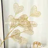 Eucalipto Dorado Hoja de Ginkgo Flor de Plástico Baya Roja Año Nuevo DIY Flor Artificial Cubo de Abrazo Material Suministros Festivos