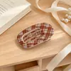 Pinza para el Cabello de Acetato Estampado Coreano Clip Oval Hueco Exquisito de Gama Alta Tamaño Grande para Mujeres Parte Trasera de la Cabeza Pinza de Pico de Pato Accesorios para el Cabello