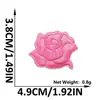 Patch de Bordado de Flor Rosa com Glitter Novo Estilo Patch Floral com Adesivo Termocolante para Decoração de Jaquetas, Sapatos e Malas