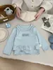 Conjunto de Moda para Niñas 2026 Primavera Nuevo Estilo Top Camisola Falsa de Dos Piezas para Niños Pantalones Casuales Elegantes de Lunares para Bebé