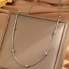 Corrente de osso de cobra espaçadores grãos de ouro corrente lisa ouro 18k ins versátil simples colar corrente de pescoço corrente da clavícula corrente básica sem adornos