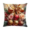 Superventas transfronterizo Funda de almohada de lino del Grinch Decoración de sofá de Amazon Monstruo verde Funda de cojín navideño