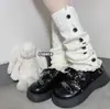 Nuevos calcetines de canalé estilo ballet para otoño e invierno con un tacto de alta gama, calentadores de piernas abotonados Y2K, calcetines para la pantorrilla JK Maillard para mujer