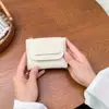 Nueva Cartera Corta de Color Puro Estilo Coreano para Mujer Simple de Cuero PU con Múltiples Ranuras para Tarjetas Portatarjetas Mini Cartera con Cremallera para Monedas