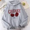 Sudadera con capucha de manga larga y bolsillo para niña, talla europea, 2000 Cherry Love, sudadera gótica divertida para mujer
