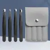Pinça Preta de Sobrancelha de Aço Inoxidável Pinça Especial para Aparar Sobrancelhas Pinça Reta e Oblíqua Depilação de Pelos Conjunto de Ferramentas de Precisão Rosa para Aparar Sobrancelhas