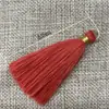 Em Estoque Anel de Metal Borla Franja 6cm Poliéster Algodão Fio Dourado Amarração Borla DIY Acessórios de Puxador de Bolsa Pingente de Borla