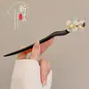 Nueva Horquilla de Lujo Estilo Chino Imitación Ébano con Borlas de Estilo Antiguo para Mujer, Adecuada para Cabello Grueso