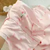 Pijama Transfronterizo para Mujer para Primavera y Otoño, Estilo Cardigan, Manga Larga, Estilo Princesa, Dibujos Animados de Niña Casual Delgado Algodón Nube Ropa de Casa