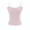 Camisola para chica sexy con almohadillas en el pecho, espalda hermosa, tacto de alta gama, cuello redondo pequeño, corte ajustado, fresca y transpirable, se puede usar como capa interior o exterior