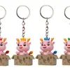 Chaveiro Pingente Dragão de Papelão Fofo de Desenho Animado Adotável Decoração de Casa Chaveiro Gato Queijo Pequeno Acessório de Presente