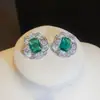Sonho de Estrela do Mar Azul! Brilhantes Brincos de Renda Quadrados de Zircônia Brincos Estilo Palácio Europeu e Americano Brincos de Luxo Leve de Alta Qualidade para Mulheres