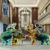 Decoración de elefante de la suerte con esmalte de colores un par de manualidades para decoración del hogar sala de estar entrada estudio oficina ruibeast regalos creativos