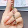 Venta al por mayor de fábrica Popular Pulsera de Turmalina Natural con Incrustaciones de Plata S925 Piedra Principal 3*5 Joyería de Lujo Venta Directa de Fábrica