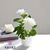 Dalia de Dos Cabezas Bonsái Pequeño Flor Artificial Decoración Sala de Estar Estudio Planta Verde Falsa Decoración Escritorio de Oficina
