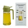Botella pulverizadora de aceite para cocina y hogar, doble uso para rociar y verter, olla de aceite de vidrio dos en uno, sellada, engrosada, olla de aceite transparente