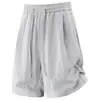 Shorts de Linho Masculino 2026 Verão Novo Estilo Solto Comprimento Médio Respirável Versátil Casual Fino Shorts de Liocel