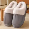 Pantuflas Maillard Tallas Grandes Transfronterizas para Mujer 2025 Nuevo en Invierno Forro de Felpa Suela Gruesa Cálida Pantuflas de Punta Cerrada para Persona Perezosa Venta al por Mayor