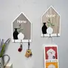 Estilo Escandinavo Casa de Madera Gancho para Llaves Florero para el Hogar Planta Verde Decoración de Pared Entrada Sala de Estar Colección de Llaves de Pared