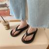 Chanclas de Verano Estilo K Celebridad de Internet Moda Pantuflas Ins Suela Gruesa Nueva Suela Suave Color Puro Zapatos de Playa para Vacaciones en la Costa para Hombres