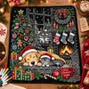 Manta de Graffiti Navideña de Venta Caliente Transfronteriza Manta con Pintura de Papá Noel Manta de Doble Capa Engrosada de Franela y Forro Polar DIY