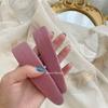 Diadema de presión elegante con esponja de terciopelo japonesa y coreana, dulce, retro, rosa suave, con aspecto de cara ancha y gruesa para dama pequeña