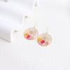 Vintage Natural Dried Flower Real Flower Brincos Feminino Nicho Design Luz Luxo Flor Orelha Gancho Geométrico Cross-border Brincos Atacado