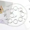 Primavera y verano moda coreana elegante dorado cadena de cintura para mujer vestido decorativo metal anillo grande cinturón mujer una generación de cabello
