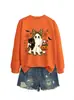 Amazon eBay sitio independiente moda divertida linda sudadera de mujer con estampado de leopardo lazo fantasma murciélago gato