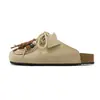 Zapatos Canguro con Borlas de Cuentas, Nuevas Pantuflas Planas Versátiles Retro, Zapatos Birkenstock Cerrados para Exteriores para Mujer