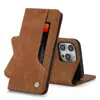 Adecuado para Exportación Iphone17 Retro Clásico Fuerte Succión Magnética Samsung S25U Cartera Tarjeta Flip Funda de Cuero Funda para Teléfono Móvil
