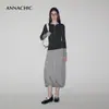 Conjunto elegante de ANNACHIC: un look de dos piezas con una camiseta de manga larga color block/usada como capa exterior/capa interior ajustada/camisa base