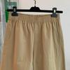 Pantalones Casuales Color Caqui Amarillo de Toma Real Versátiles Primavera y Otoño Cintura Elástica de Tiro Alto Cortos Color Sólido Pantalones de Mujer
