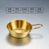 Cantimplora de Acero Inoxidable Engrosada Cuenco para Arroz y Vino Cocina Coreana Celebridad de Internet Cuenco Dorado con Asa Cuenco para Condimentos Japoneses Plato para Mojar Plato para Salsa