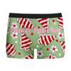 Cueca Masculina Estampada de Natal Nova Respirável Confortável Boxer de Seda de Leite Boxer com Estampa Digital de Seda de Leite