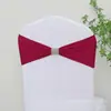 Funda para silla sin nudos, termoadhesiva, con lazo de flores y pedrería, con banda elástica y pedrería, ideal para bodas, eventos y comercio exterior.