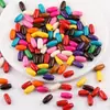 Cuentas de Madera Pequeñas Sueltas de Forma Ovalada de Arroz con Agujero Recto de Colores para Cadena de Teléfono Hecha a Mano DIY Materiales para Bisutería Accesorios