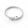 Pulsera europea y americana simple de acero inoxidable de doble cabeza triangular multicapa de alambre de acero, superventas de AliExpress, pulsera punk de acero titanio