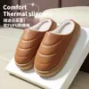 Chinelos de Algodão com Superfície de Couro PU Impermeável para Homens e Mulheres, Temporada de Inverno, Veludo Plus Quente, Sola Grossa Antiderrapante, para Uso Interno e Externo em Casa, Chinelos de Algodão para Mulheres