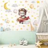 Br3363F Nuevo Oso de Dibujos Animados Piloto Pegatina de Pared Autoadhesiva Habitación de Niños Habitación Infantil Pegatina Decorativa Popular Transfronteriza