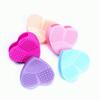 Fabricante Original Almohadilla de Silicona con Forma de Corazón Almohadilla de Limpieza de Dibujos Animados Artefacto de Limpieza Herramienta Limpiadora para Brochas de Maquillaje