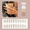 CS-64 Arte Apontou Cor Da Pele De Arroz Unhas Postiças Cross-border Desgaste Pedaços De Unhas Pedaços De Unhas 24 Peças De Unhas Atacado