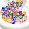 Divertido Bonito Pintado À Mão Listra Dot Vidro Vitrificado Contas Contas DIY Feito À Mão Colar Pulseira Material Acessórios