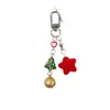 Nuevo Llavero de Libro Navideño con Cuentas de Terciopelo de Estrella de Cinco Puntas, Colgante para Cadena de Teléfono, Llavero de Campana, Decoración para Bolso