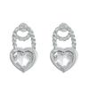 Collar Candado de Amor Nuevo Color Transfronterizo Pendientes Distintivos para Mujer Diseño Creativo Colgante en Forma de Corazón de Zircón Cadena Clavicular
