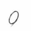 Anel fino de fio de aço titânio com banda lisa estilo coreano 1mm minimalista para dedo indicador mindinho feminino, joia estilo cool para estudantes